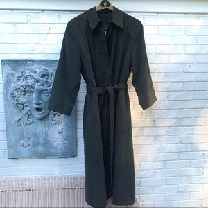 Anne Klein Faux Suede Trench Coat w/ Belt 10